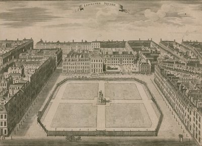 Leicester Square, Londres, en 1754 - English School