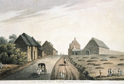Les Quatre Bras, en direction de Waterloo, publié par R. Bowyer - English School