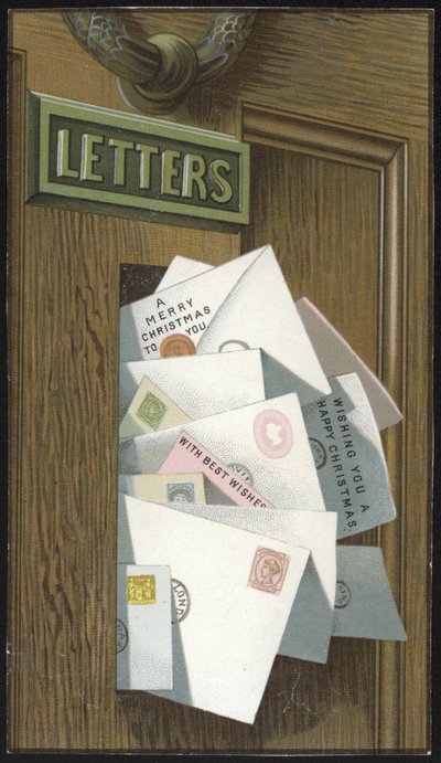 Boîte aux lettres pleine de cartes de Noël - English School