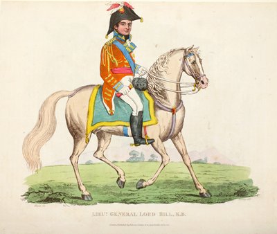 Lieutenant-général Lord Hill KB, publié par Richard Evans, gravé par Romney, illustration de An Historical Account of the Battle of Waterloo par William Mudford, 1816 - English School