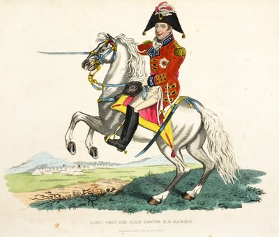 Lieutenant-général Sir Eire Coote KB, KC et MP, publié par Richard Evans, gravé par Romney, illustration de An Historical Account of the Battle of Waterloo par William Mudford, 1816 - English School