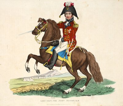 Lieutenant-général Sir John Moore KB, publié par Richard Evans, gravé par Romney, illustration de An Historical Account of the Battle of Waterloo par William Mudford, 1816 - English School