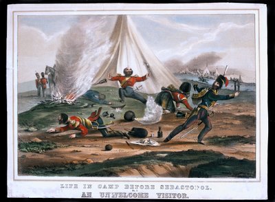 La vie en camp avant Sébastopol, n° 2 : Un visiteur indésirable, publié par Read and Company, 1854 - English School