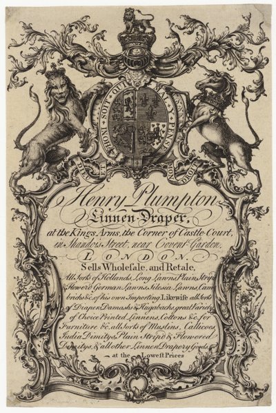 Drapier, carte de visite - English School