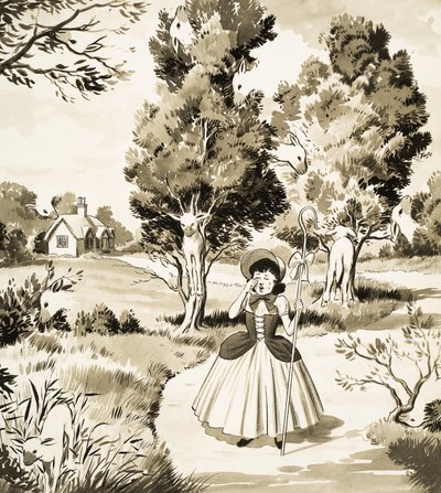 Page de puzzle de Little Bo Peep - English School