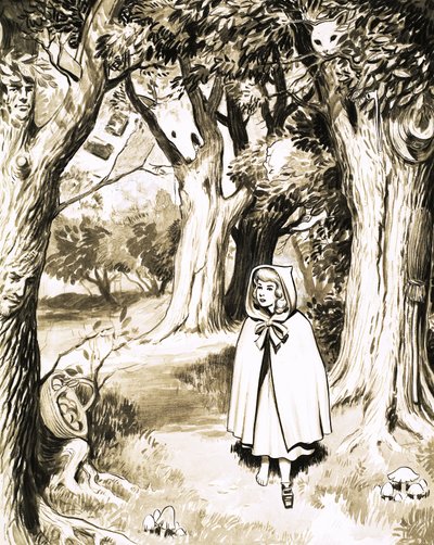 Page de puzzle du Petit Chaperon Rouge - English School