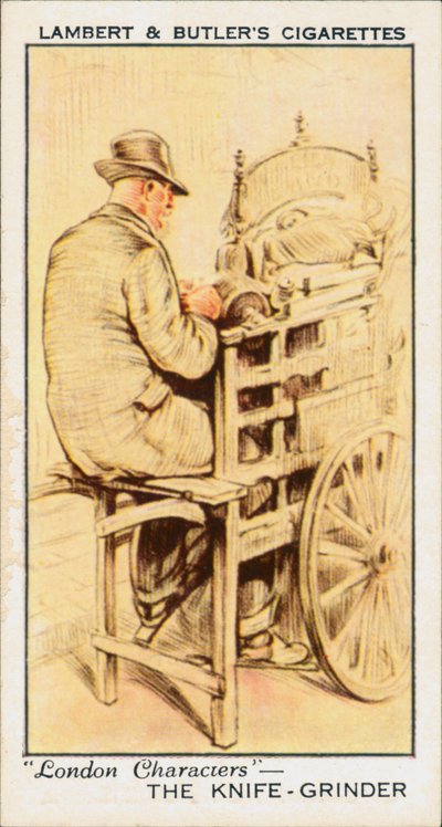 Personnages de Londres : Le rémouleur (lithographie couleur) - English School