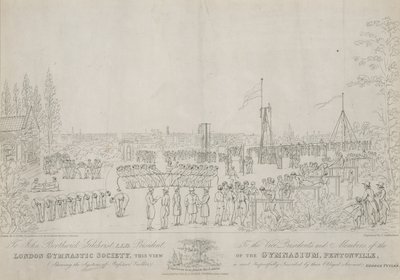 Société de gymnastique de Londres, vue du gymnase, Pentonville - English School