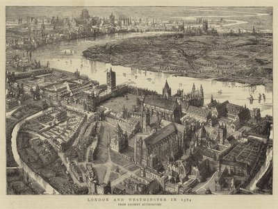Londres et Westminster en 1584 - English School