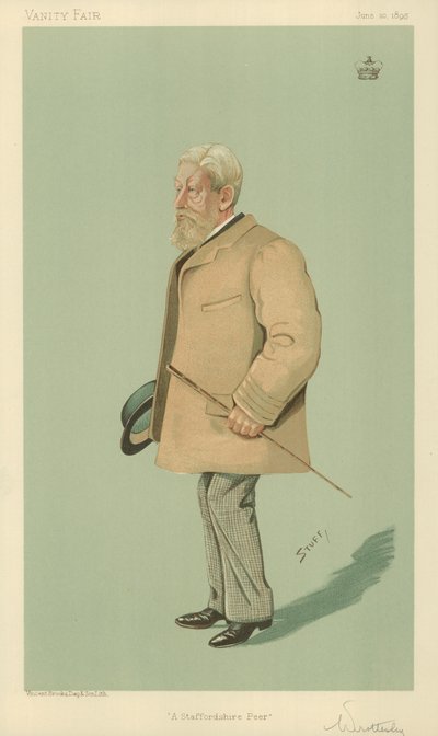 Lord Arthur Wrottesley, Un pair du Staffordshire, 20 juin 1895, caricature de Vanity Fair - English School