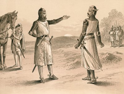 Lord Pembroke et Bruce avant la bataille de Methven - English School