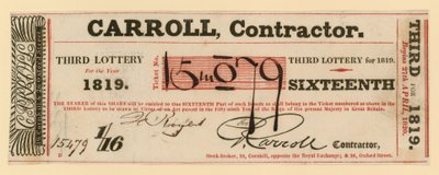 Billet de loterie - English School