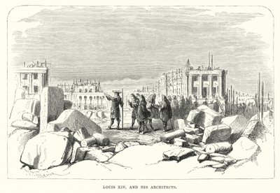 Louis XIV et ses architectes (gravure) - English School