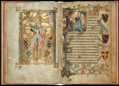 Le Trône de Miséricorde avec des patrons, Christ bénissant avec un patron, c.1314-30 - English School