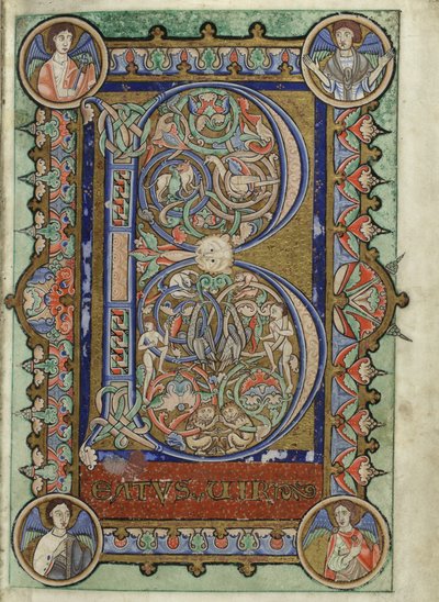 MS Hunter 229 f.22r du Psautier Hunterian, c.1170 - English School