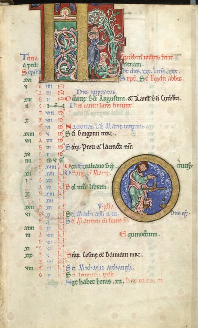 Septembre, du Psautier de Hunterian - English School