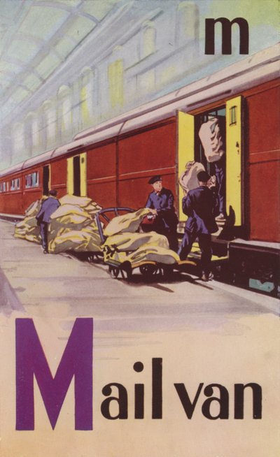 M, Fourgon postal (lithographie en couleur) - English School