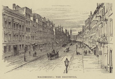 Magdebourg, le Breiteweg (gravure) - English School