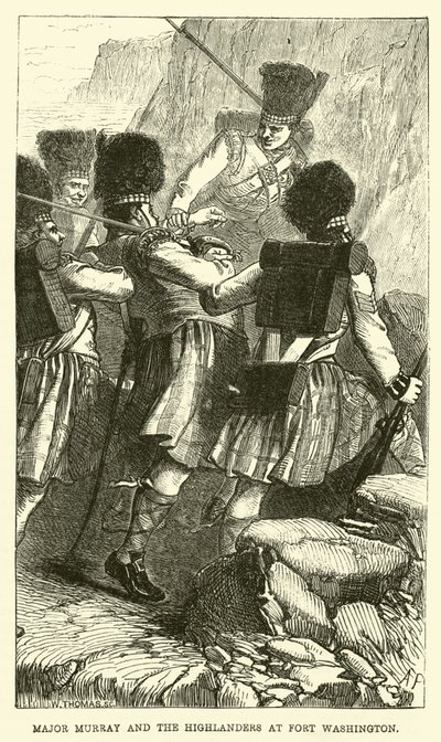 Major Murray et les Highlanders au Fort Washington - English School