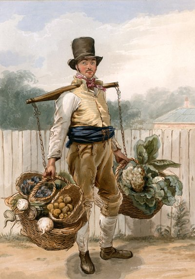 Homme portant des légumes - English School