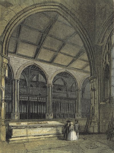 Cathédrale de Manchester, vue à travers le chœur et le baptistère, depuis la chapelle d