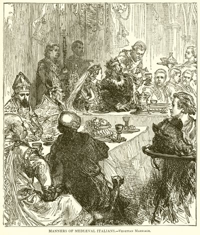Mœurs des Italiens médiévaux.--Mariage vénitien - English School