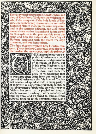 Manuscrit avec initiale historiée "G" et bordure pleine page, 1893 - English School