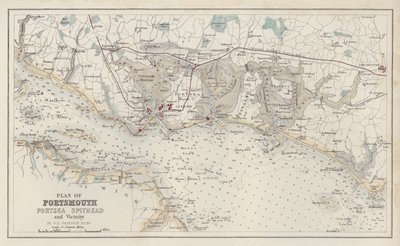 Carte : Plan de Portsmouth, Portsea Spithead et environs, par G H Swanston, Édimbourg - English School