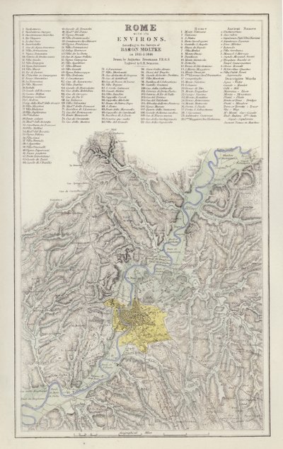 Carte : Rome et ses environs, selon l