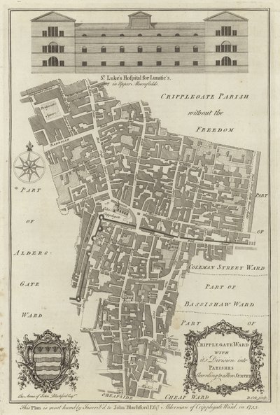 Carte du quartier de Cripplegate, Londres - English School