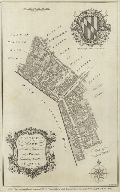 Carte du quartier de Portsoken, Londres - English School