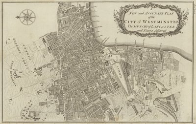 Carte de la ville de Westminster et du duché de Lancaster, Londres - English School