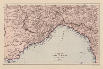 Carte de la Riviera orientale et occidentale - English School