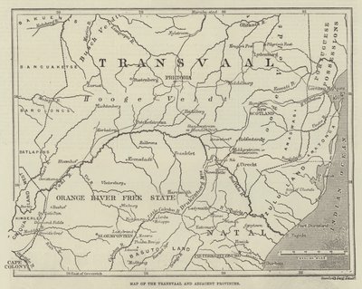 Carte du Transvaal et des provinces adjacentes - English School