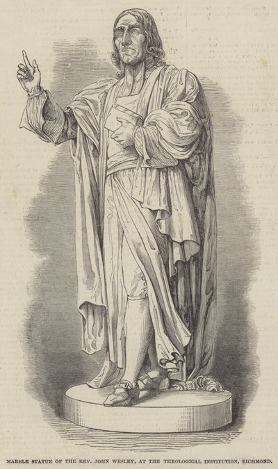 Statue en marbre du Révérend John Wesley, à l