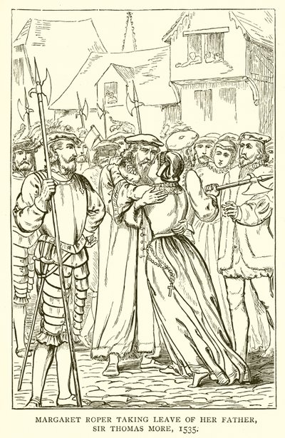 Margaret Roper faisant ses adieux à son père, Sir Thomas More, 1535 - English School