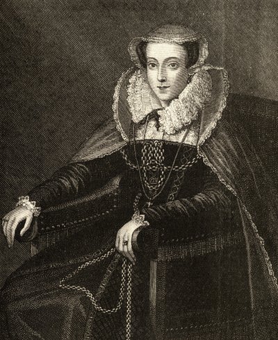Marie Stuart (1542-87) (gravure) - English School