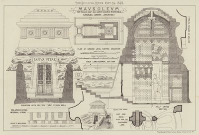 Mausolée, pour W. Ellis Esquire, église All Saints, Whitstable (gravure) - English School