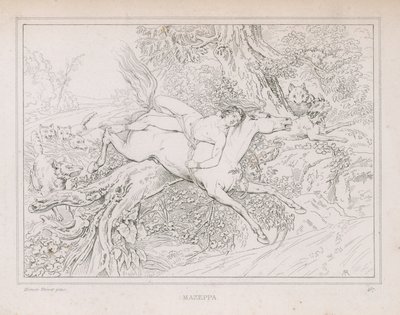 Mazeppa, basé sur le poème de Lord Byron - English School