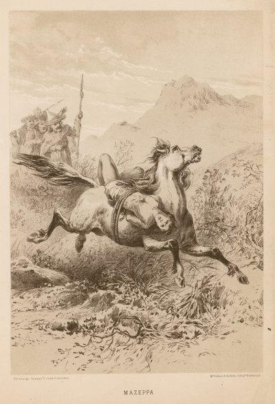 Mazeppa, basé sur le poème de Lord Byron - English School