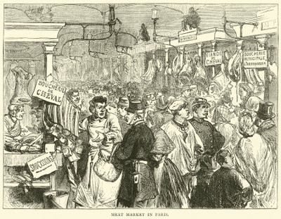 Marché de la viande à Paris, octobre 1870 - English School