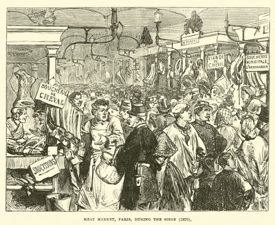 Marché de la viande, Paris, pendant le siège, 1870 - English School