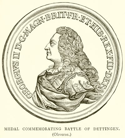 Médaille commémorant la bataille de Dettingen. (Avers) - English School