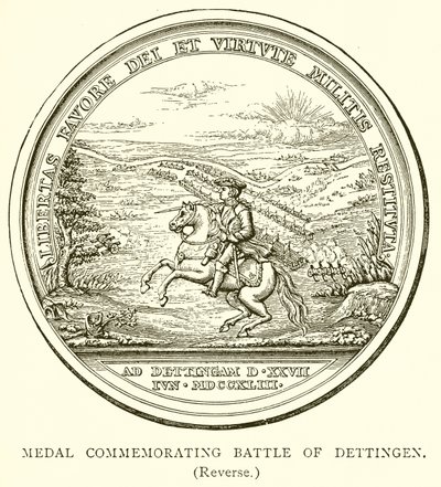 Médaille commémorant la bataille de Dettingen. (Revers) - English School