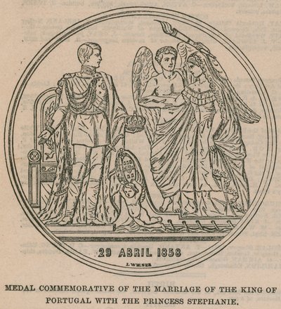 Médaille commémorative du mariage du roi du Portugal avec la princesse Stéphanie - English School