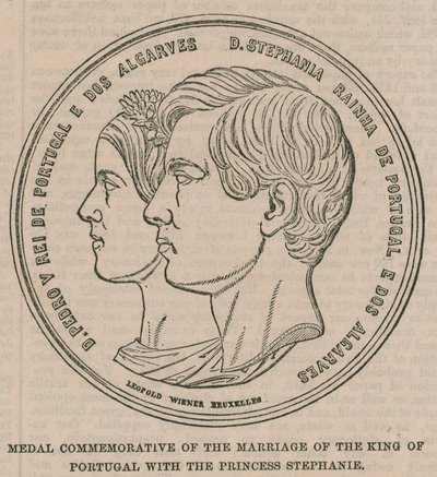Médaille commémorative du mariage du roi du Portugal avec la princesse Stéphanie - English School