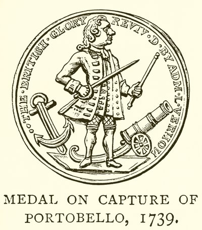 Médaille sur la capture de Portobello, 1739 - English School