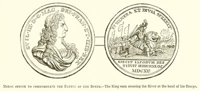 Médaille frappée pour commémorer la bataille de la Boyne - English School