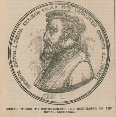 Médaille frappée pour commémorer la reconstruction de la Bourse Royale - English School