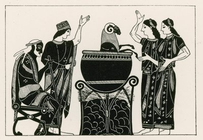 Médée faisant bouillir le bélier (gravure) - English School